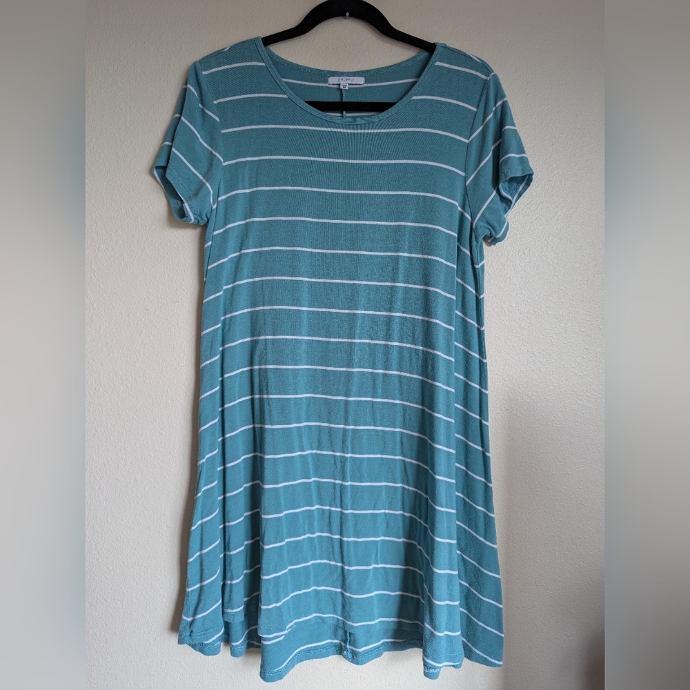 Z Supply Green Striped Relaxed Dress Size M